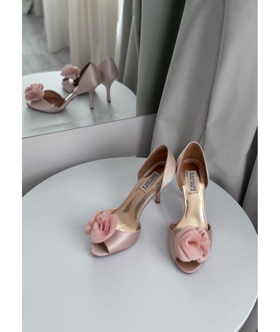 BADGLEY MISCHKA Бежевые текстильные туфли, фото 2