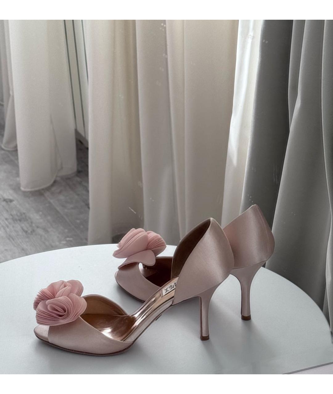 BADGLEY MISCHKA Бежевые текстильные туфли, фото 3