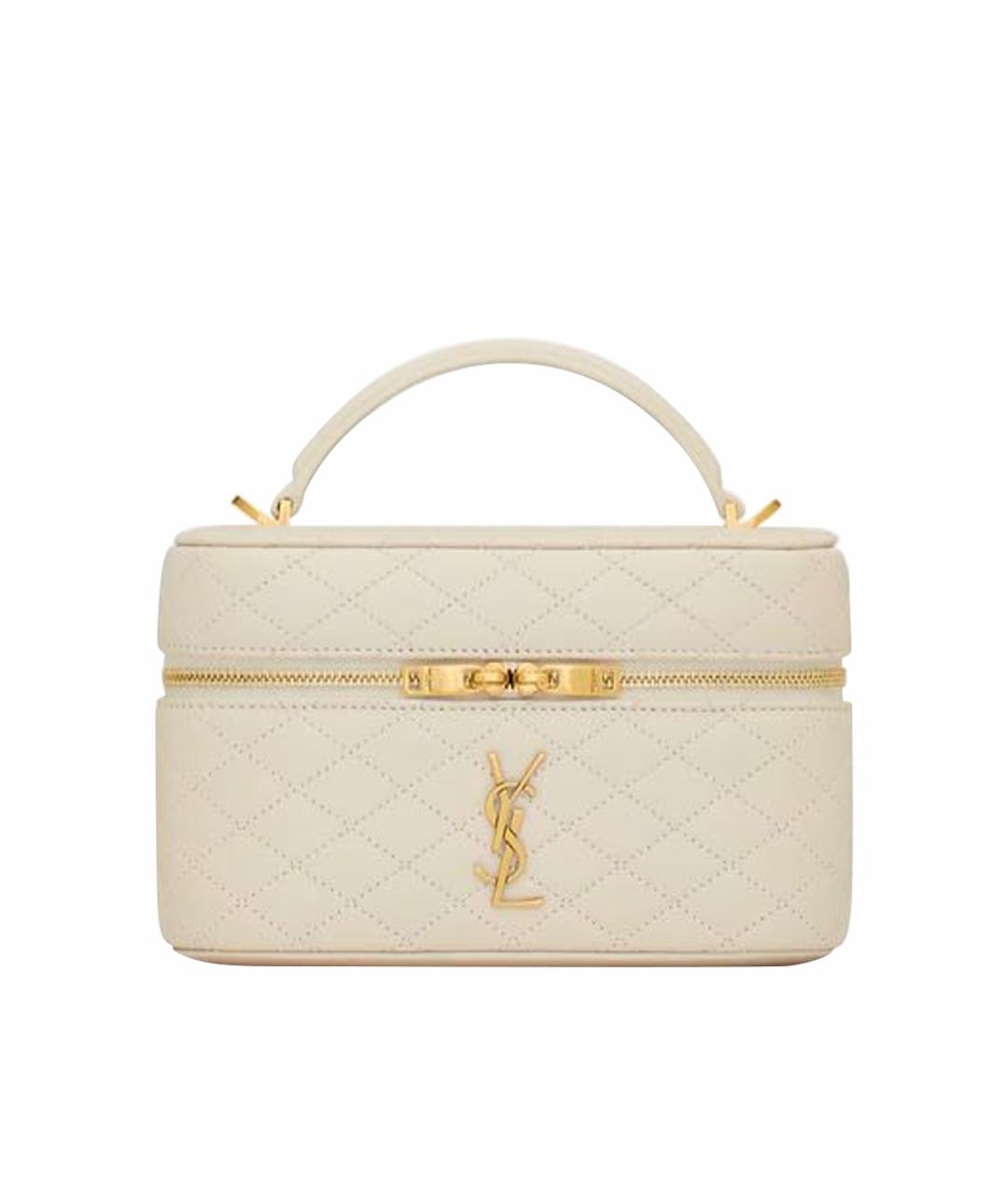 SAINT LAURENT Белая кожаная сумка через плечо, фото 1