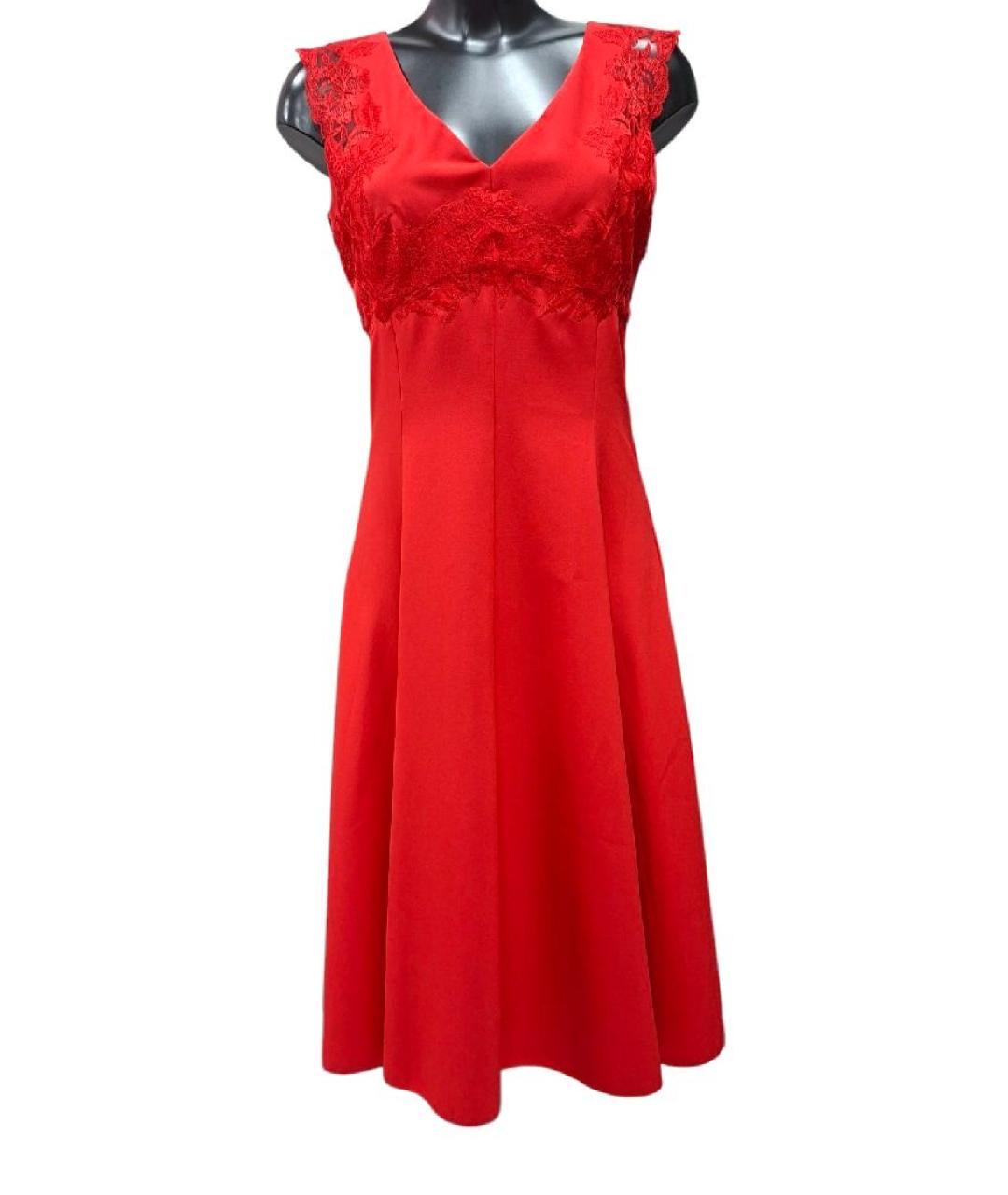 ERMANNO SCERVINO Красное полиэстеровое коктейльное платье, фото 7