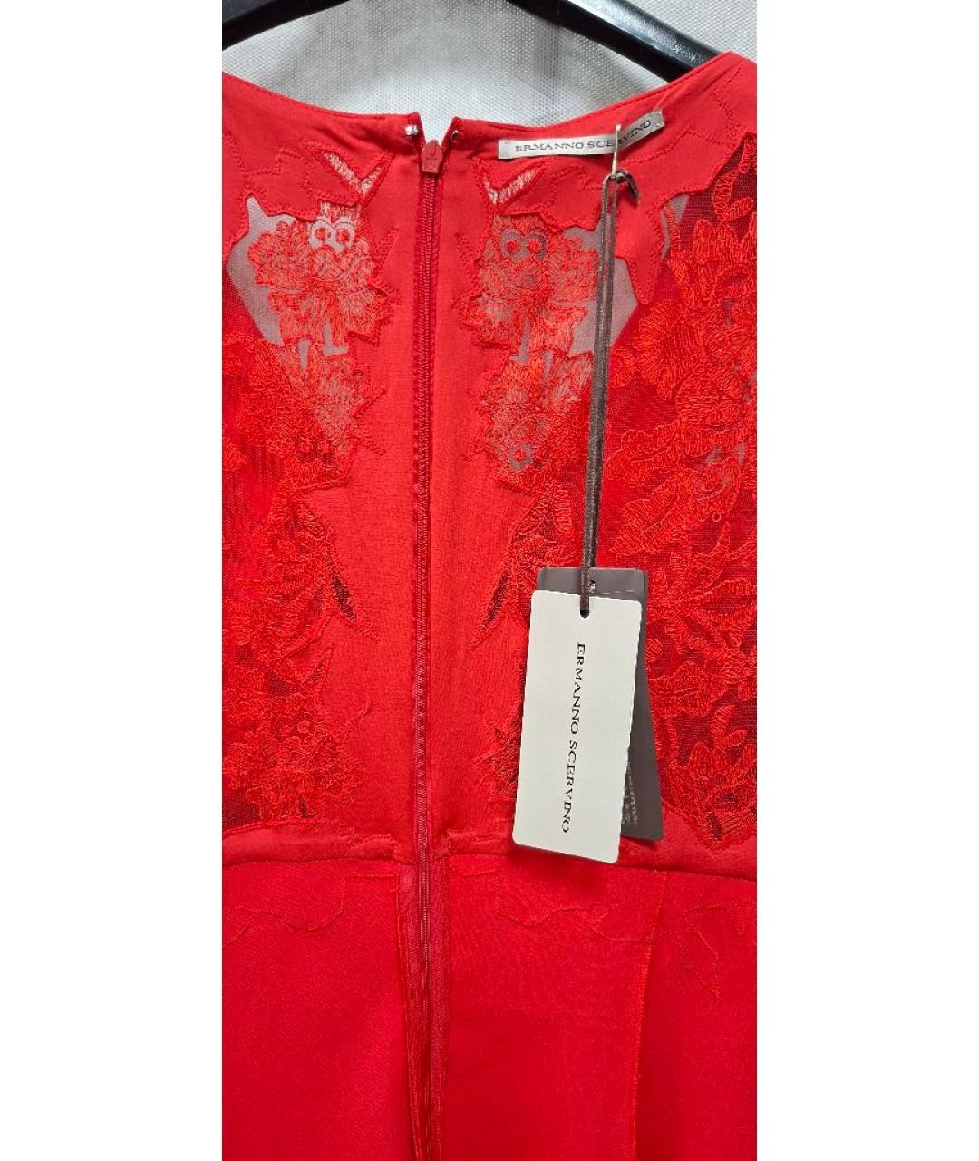 ERMANNO SCERVINO Красное полиэстеровое коктейльное платье, фото 3