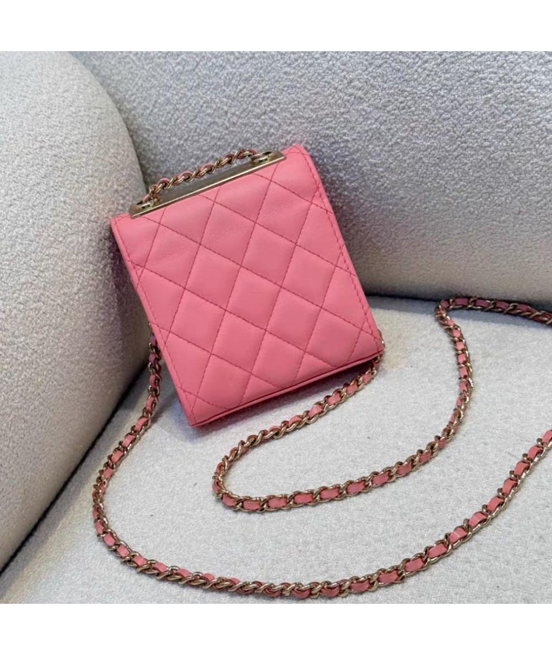 CHANEL Розовая кожаная сумка через плечо, фото 4