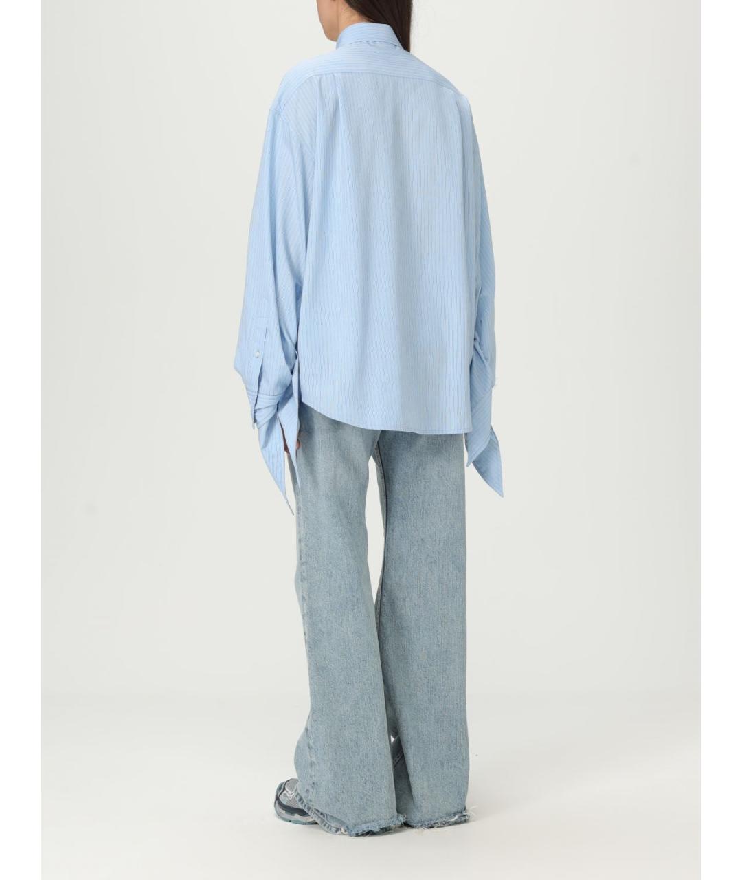 BALENCIAGA Голубая вискозная рубашка, фото 4
