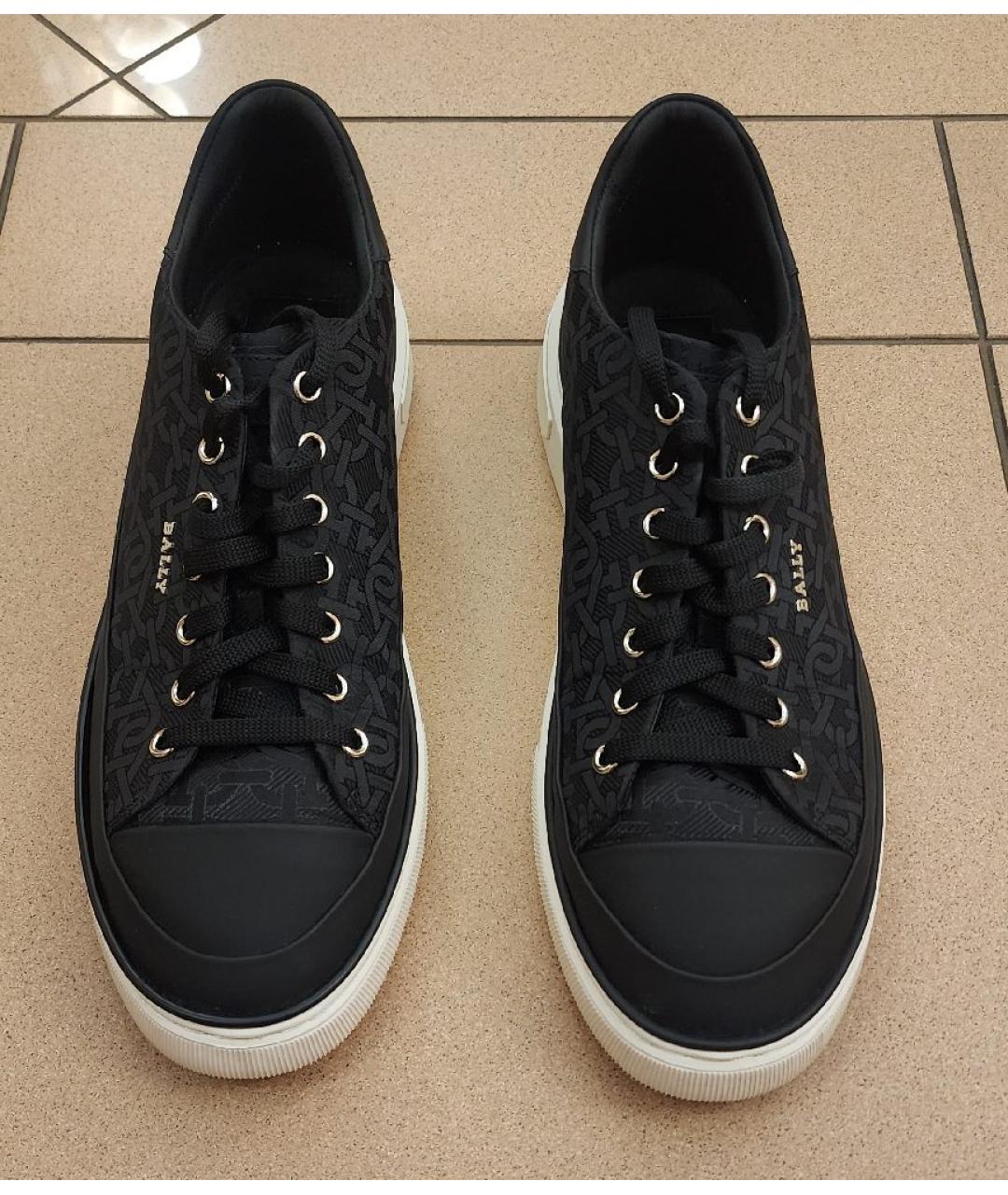 BALLY Черные кожаные низкие кроссовки / кеды, фото 2