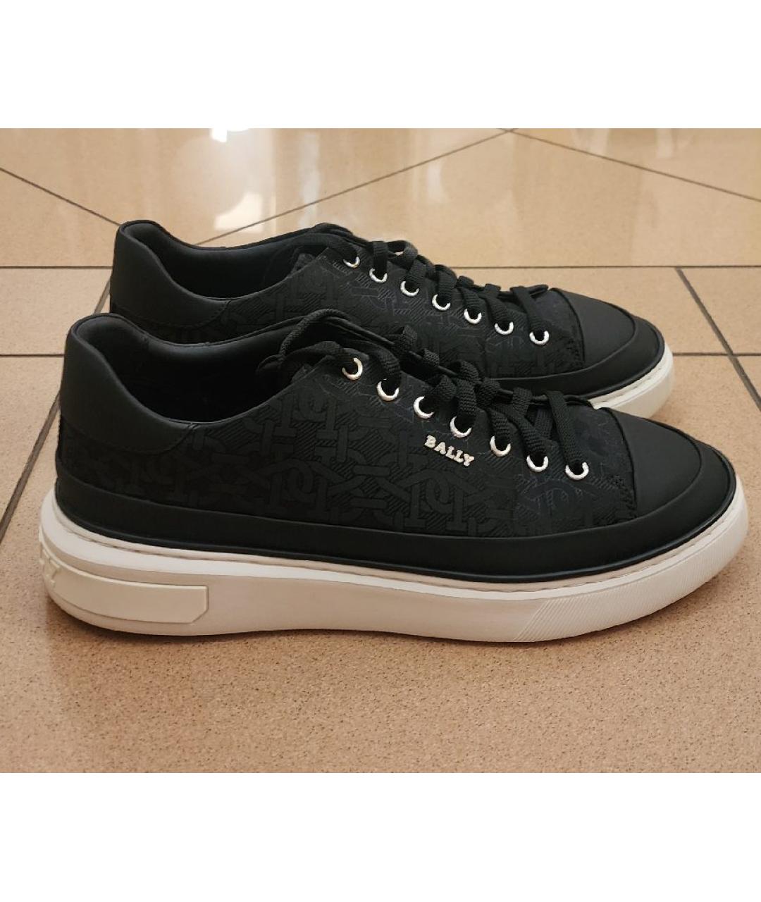 BALLY Черные кожаные низкие кроссовки / кеды, фото 6