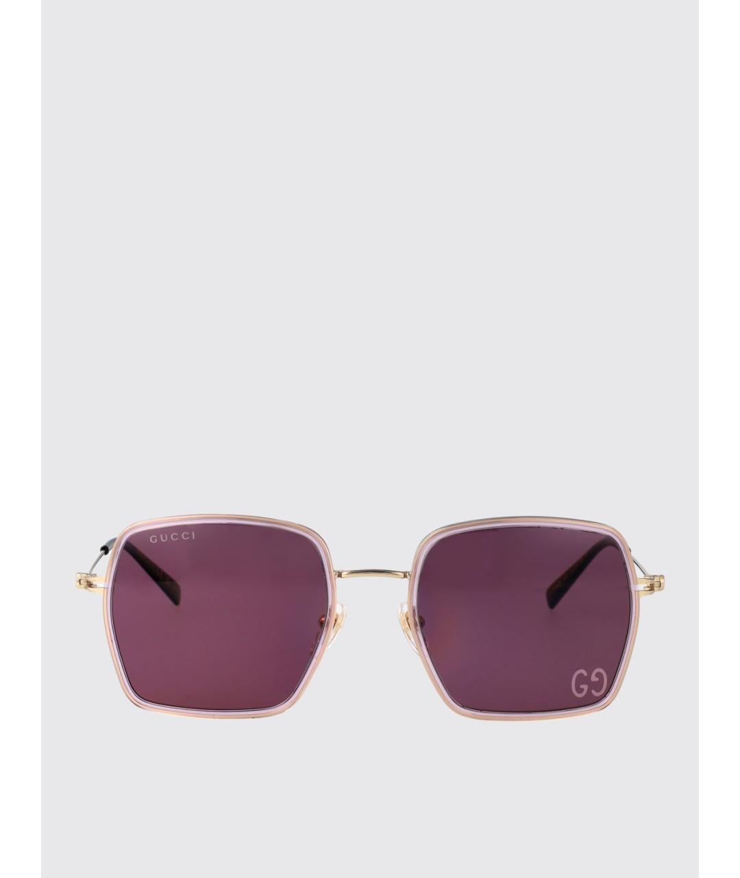 GUCCI Розовые металлические солнцезащитные очки, фото 2
