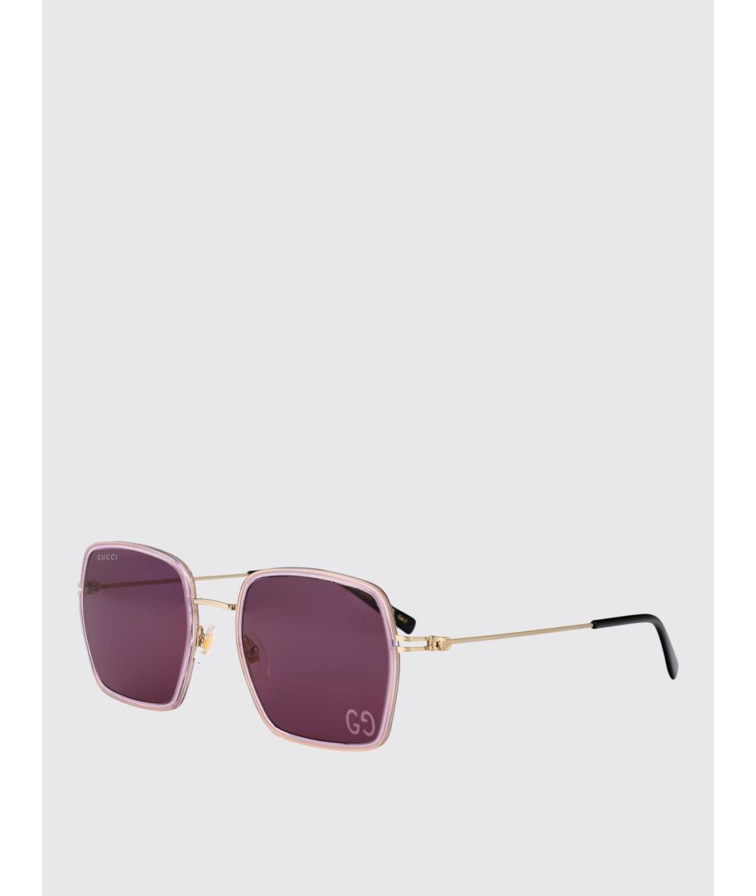 GUCCI Розовые металлические солнцезащитные очки, фото 5