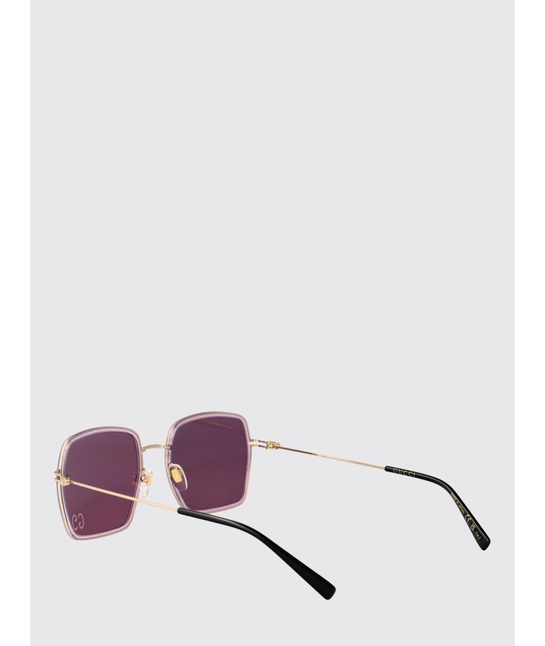 GUCCI Розовые металлические солнцезащитные очки, фото 3