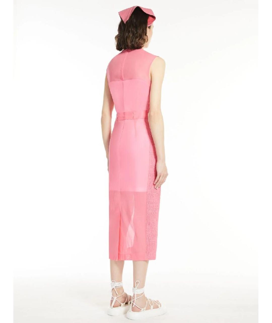 SPORTMAX Розовое хлопковое коктейльное платье, фото 7