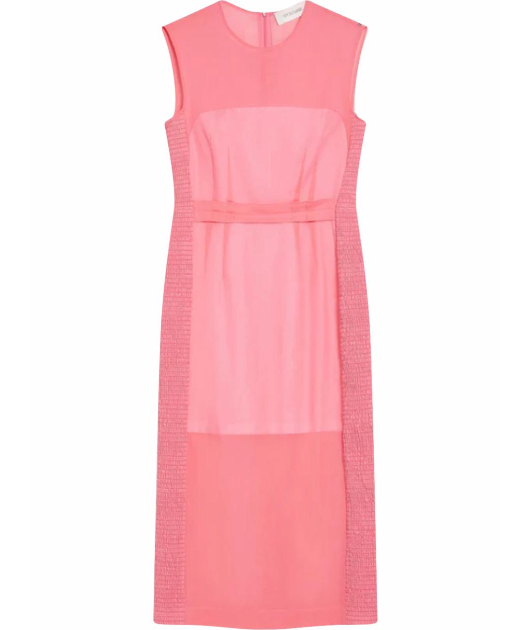 SPORTMAX Розовое хлопковое коктейльное платье, фото 1
