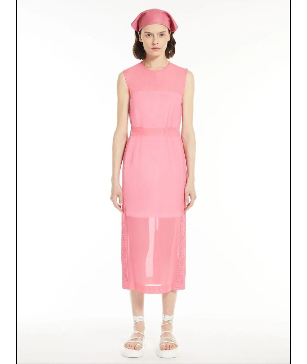 SPORTMAX Розовое хлопковое коктейльное платье, фото 6