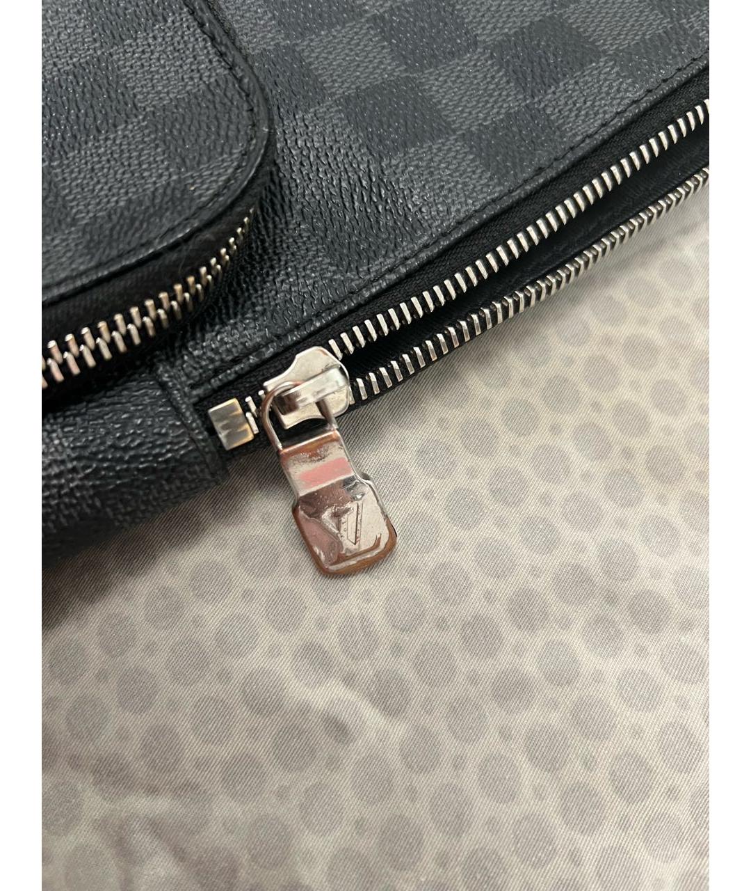 LOUIS VUITTON Черная кожаная сумка на плечо, фото 5