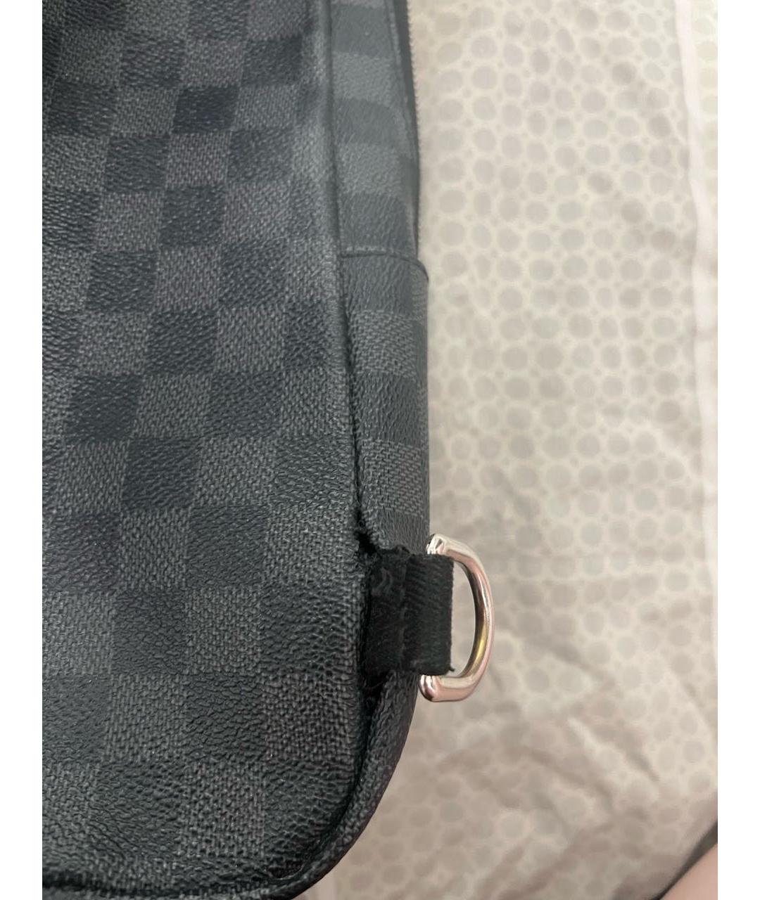 LOUIS VUITTON Черная кожаная сумка на плечо, фото 6