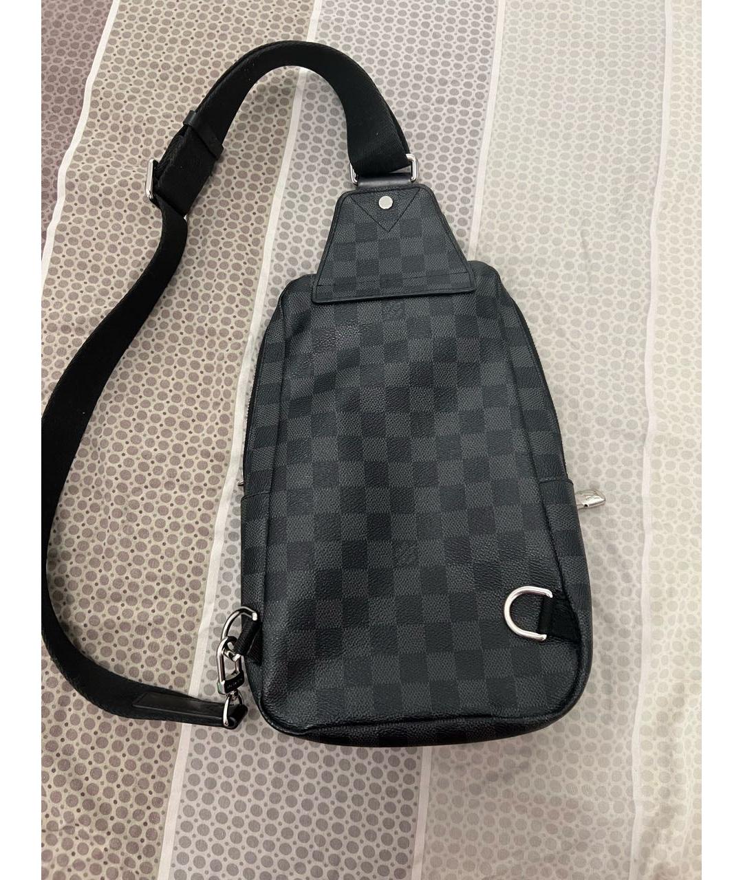 LOUIS VUITTON Черная кожаная сумка на плечо, фото 2