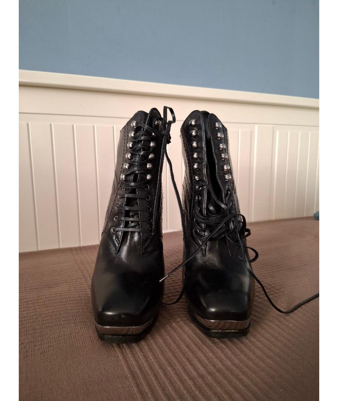 MIU MIU Черные кожаные ботильоны, фото 2