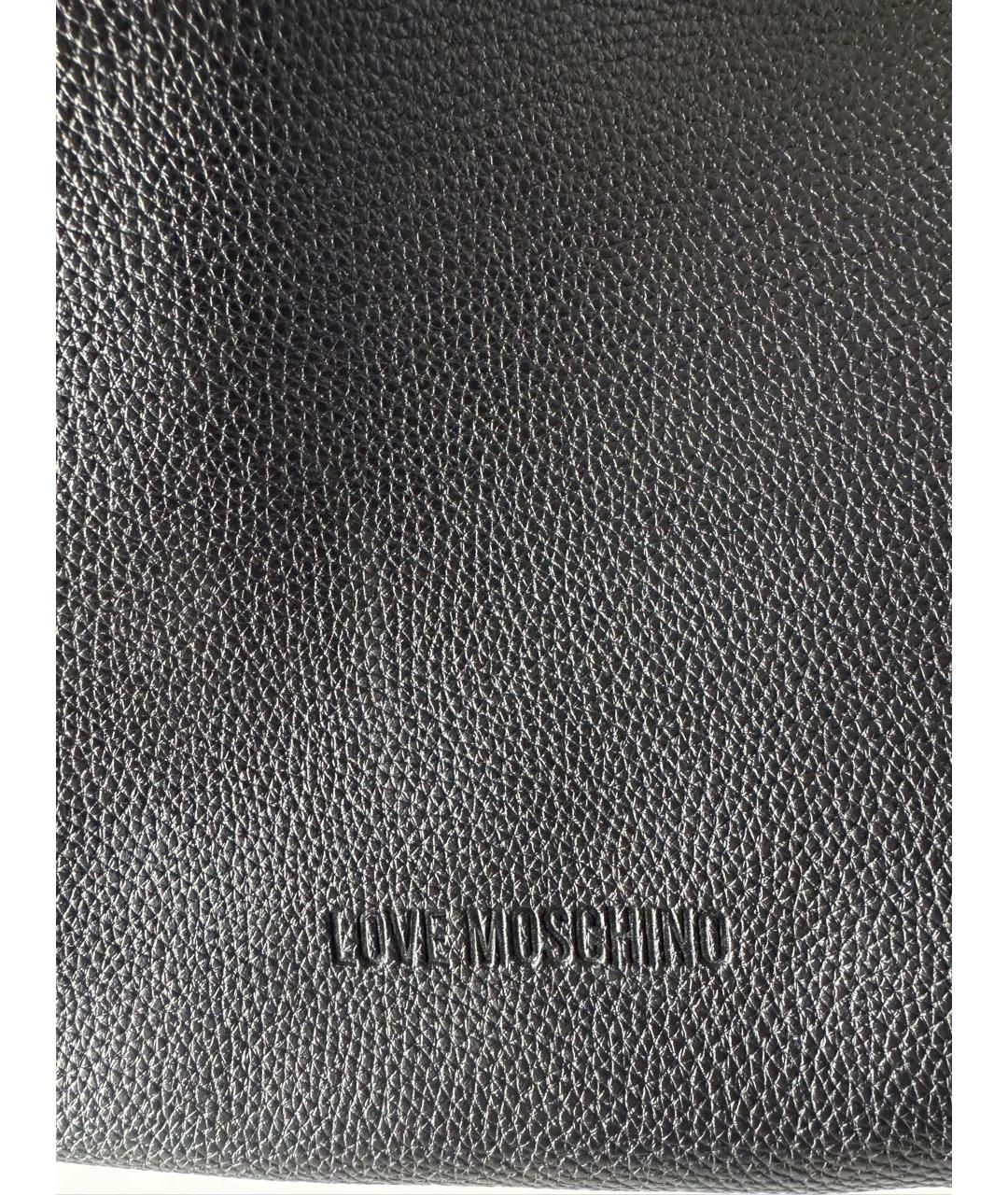 LOVE MOSCHINO Черная сумка с короткими ручками из искусственной кожи, фото 7