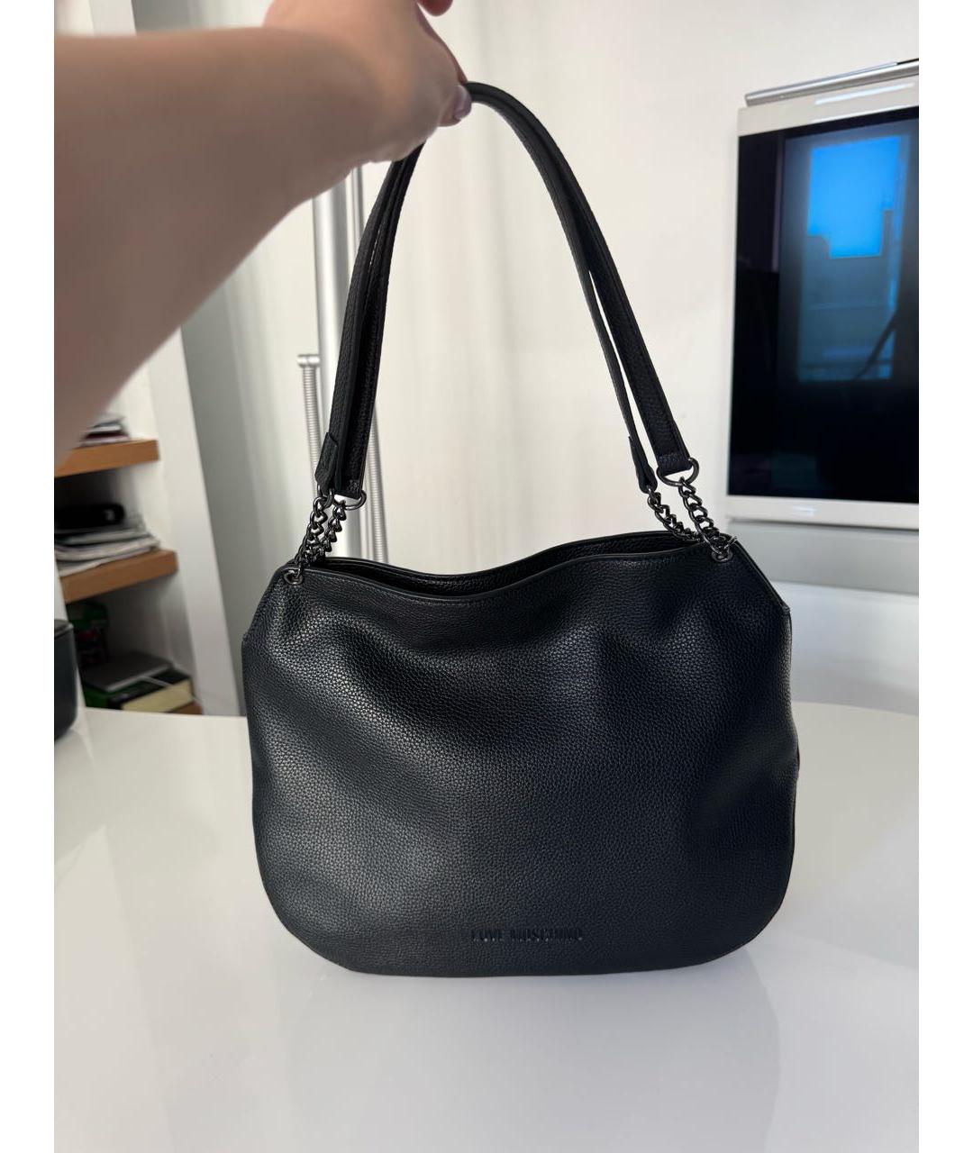 LOVE MOSCHINO Черная сумка с короткими ручками из искусственной кожи, фото 8