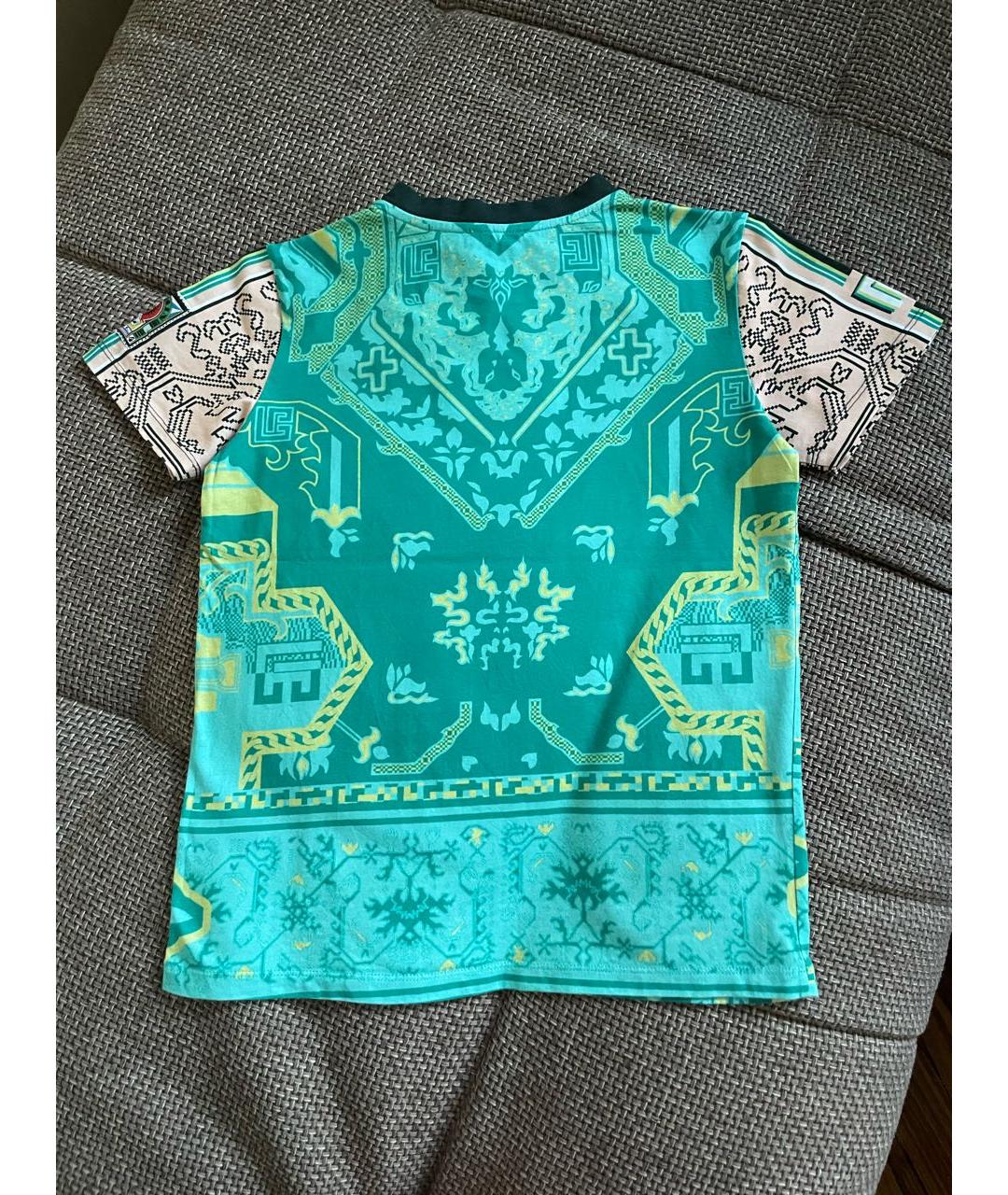 BALMAIN Бирюзовая хлопковая детская футболка, фото 2