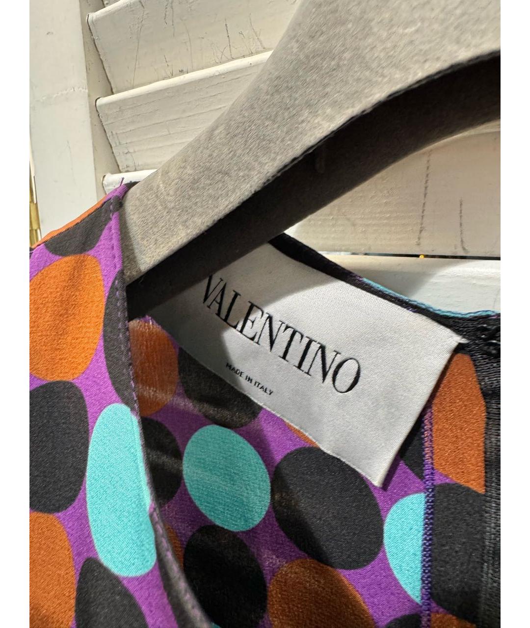 VALENTINO Мульти шелковое повседневное платье, фото 5