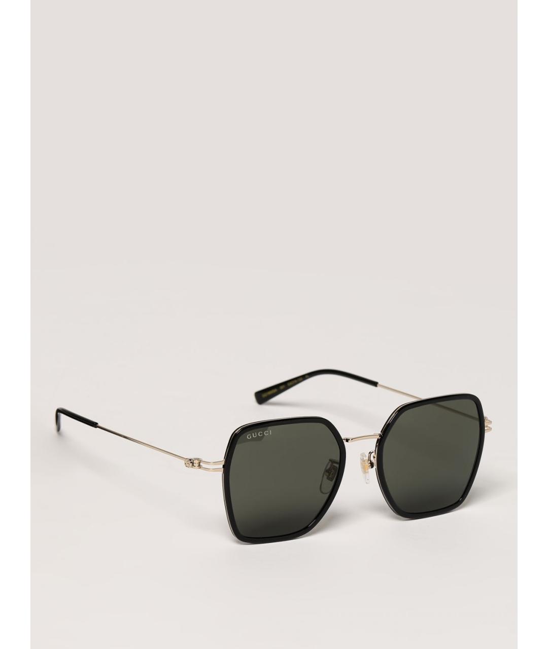 GUCCI Золотые металлические солнцезащитные очки, фото 6