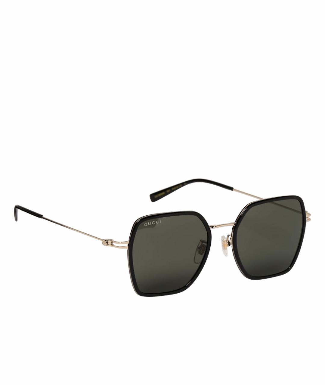 GUCCI Золотые металлические солнцезащитные очки, фото 1