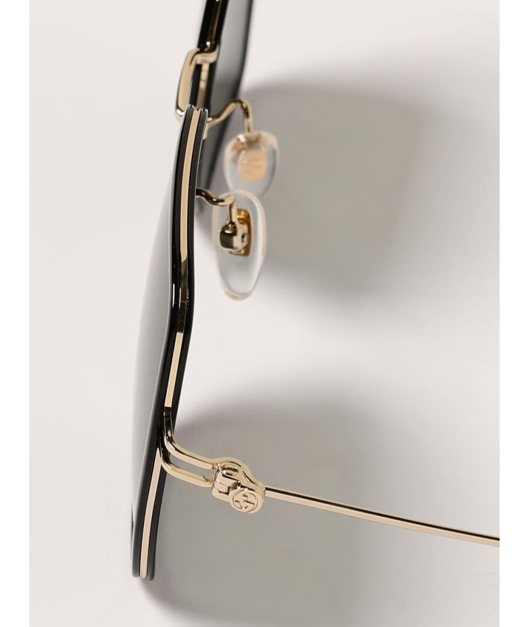 GUCCI Золотые металлические солнцезащитные очки, фото 5