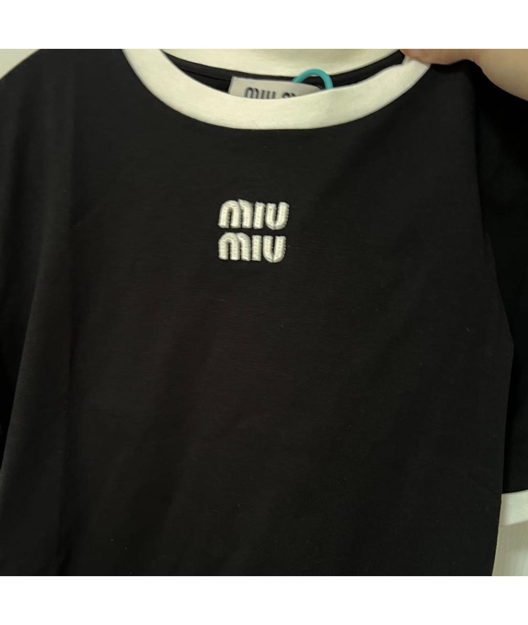 MIU MIU Черная майка, фото 4