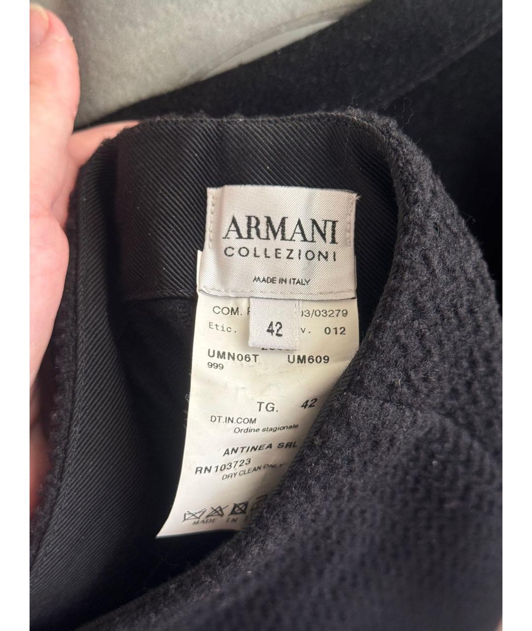 ARMANI COLLEZIONI Черная твидовая юбка мини, фото 5