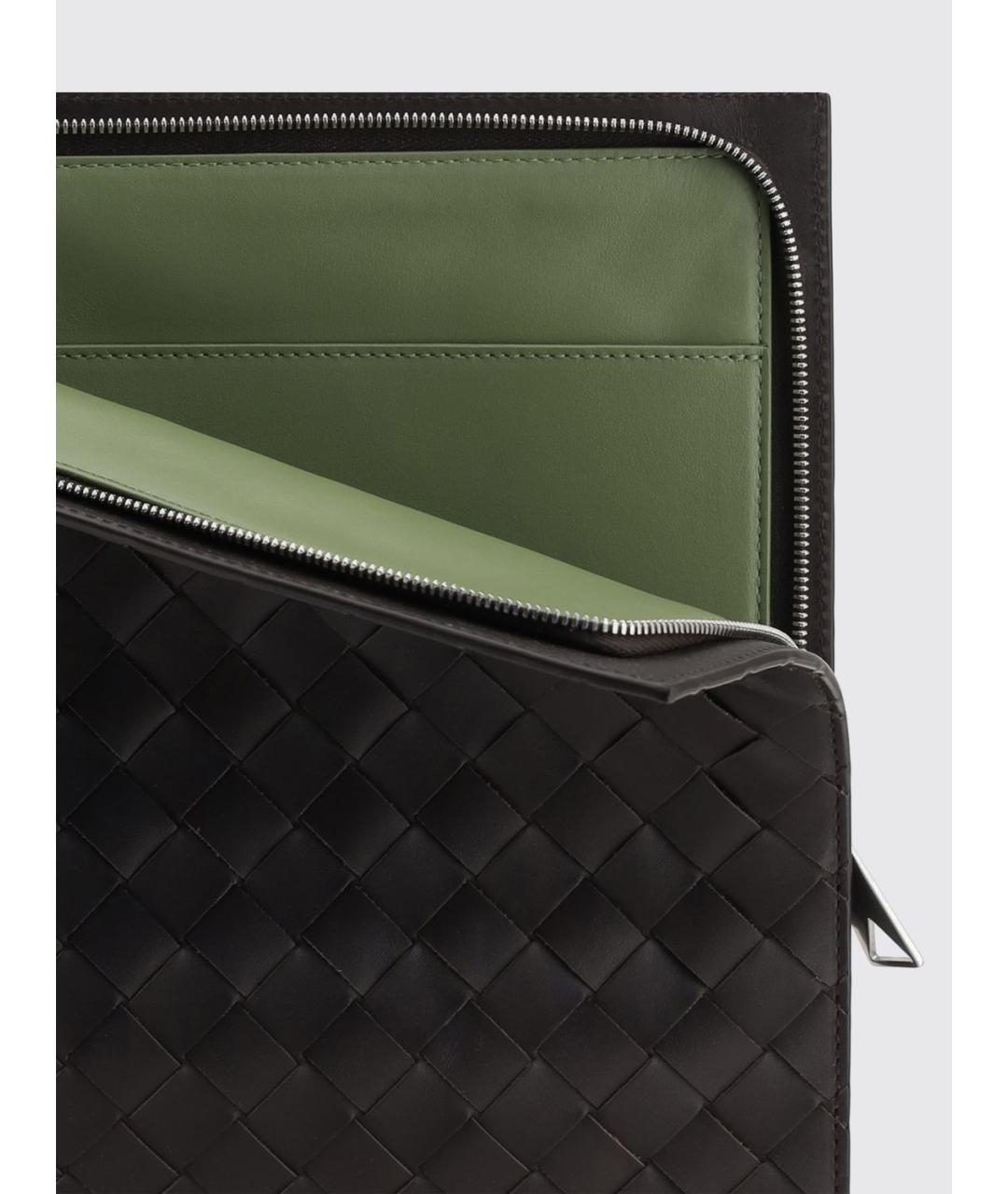 BOTTEGA VENETA Коричневая кожаная папка для документов, фото 3