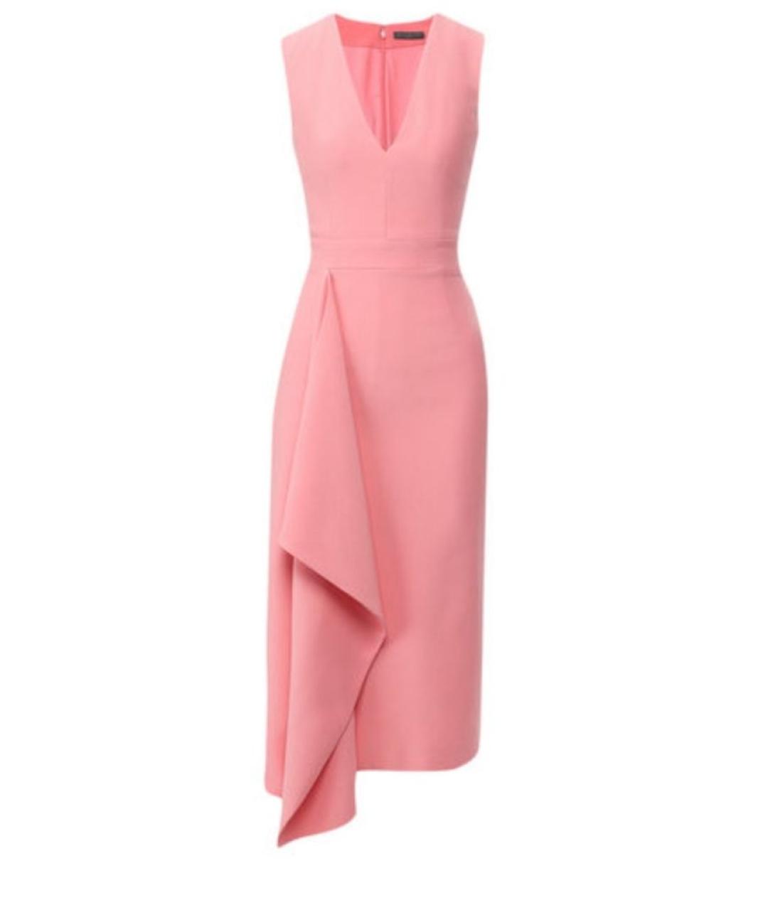 ALEXANDER MCQUEEN Розовое шелковое коктейльное платье, фото 1