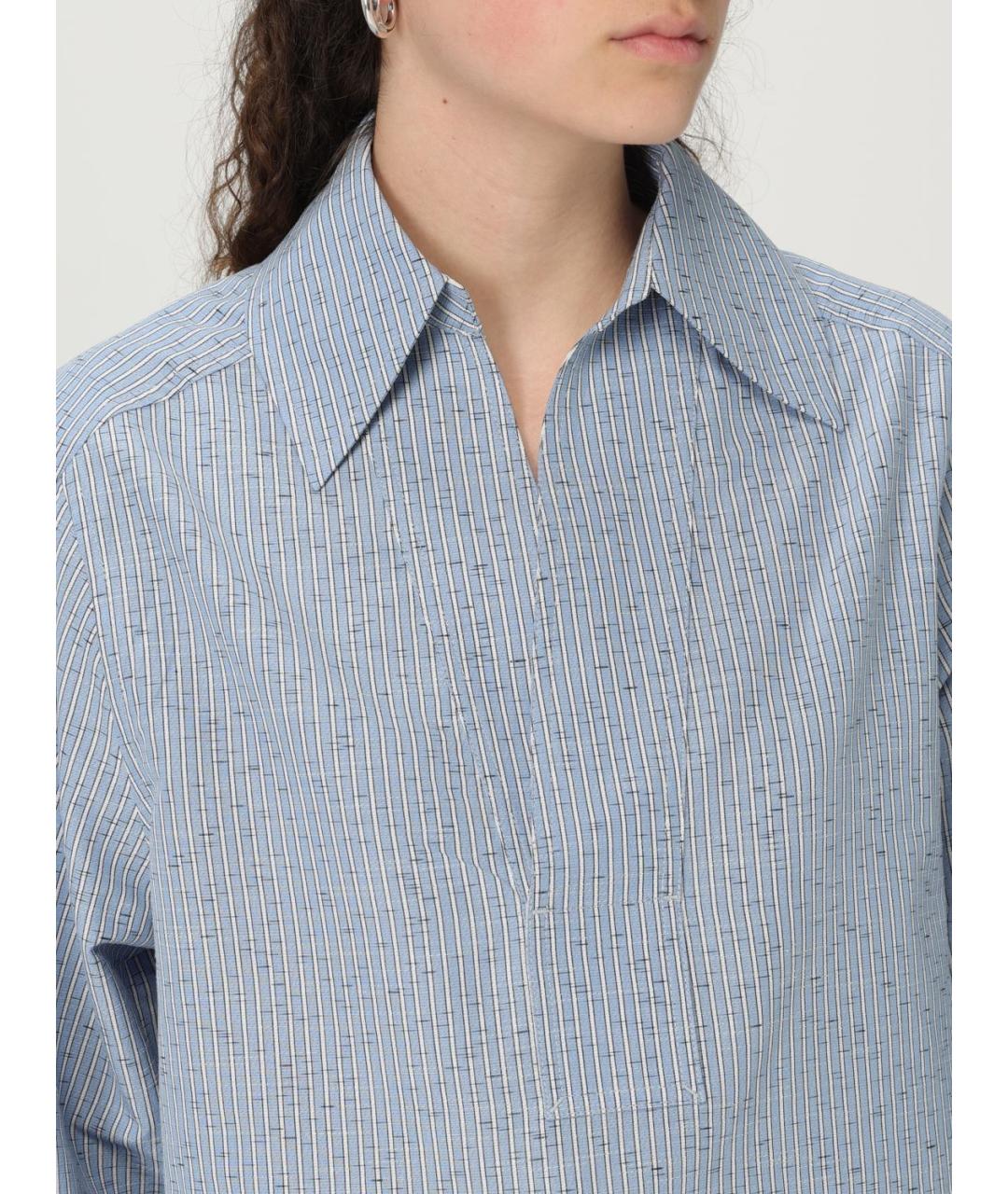 BOTTEGA VENETA Синяя хлопковая рубашка, фото 6