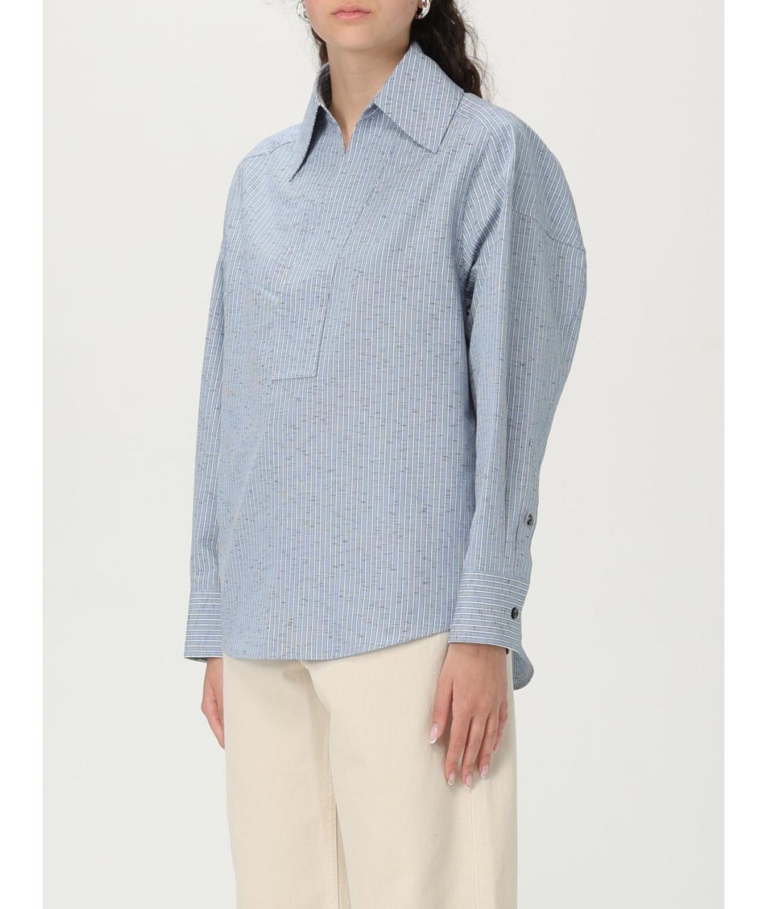 BOTTEGA VENETA Синяя хлопковая рубашка, фото 5