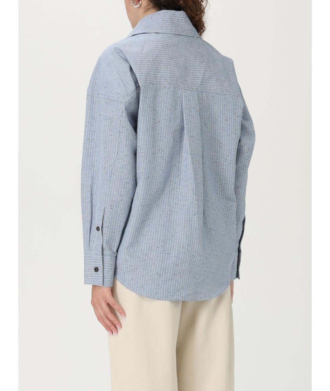 BOTTEGA VENETA Синяя хлопковая рубашка, фото 4