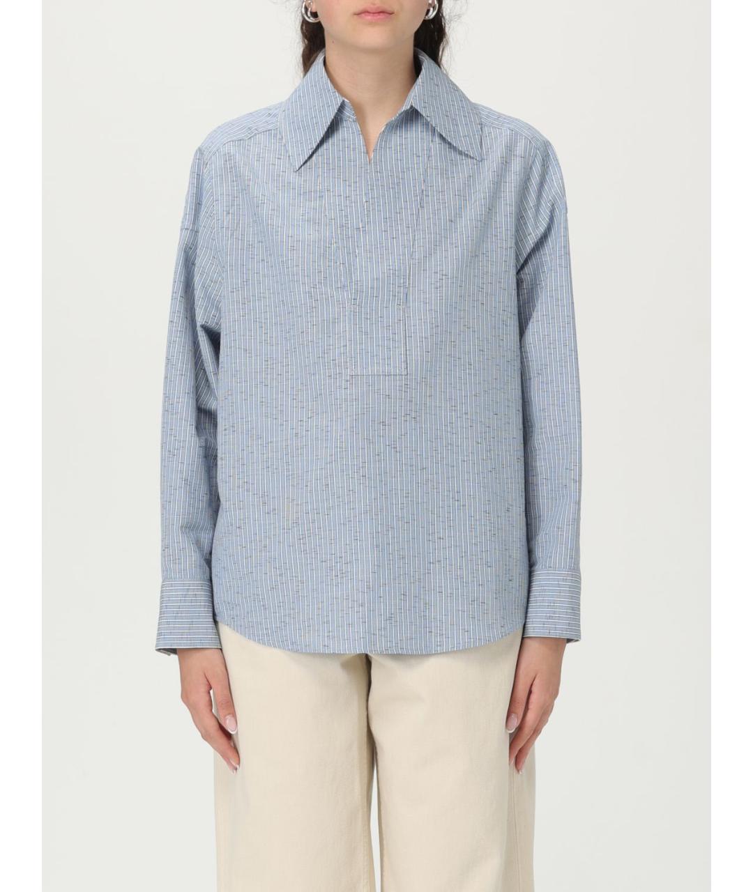 BOTTEGA VENETA Синяя хлопковая рубашка, фото 2