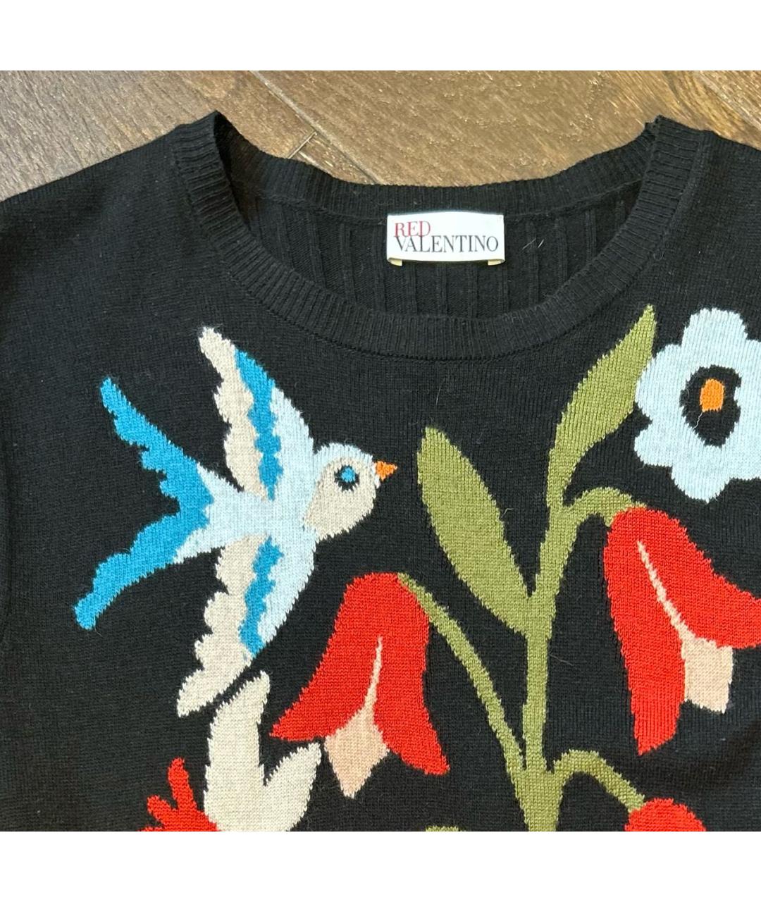 RED VALENTINO Черное вискозное повседневное платье, фото 3
