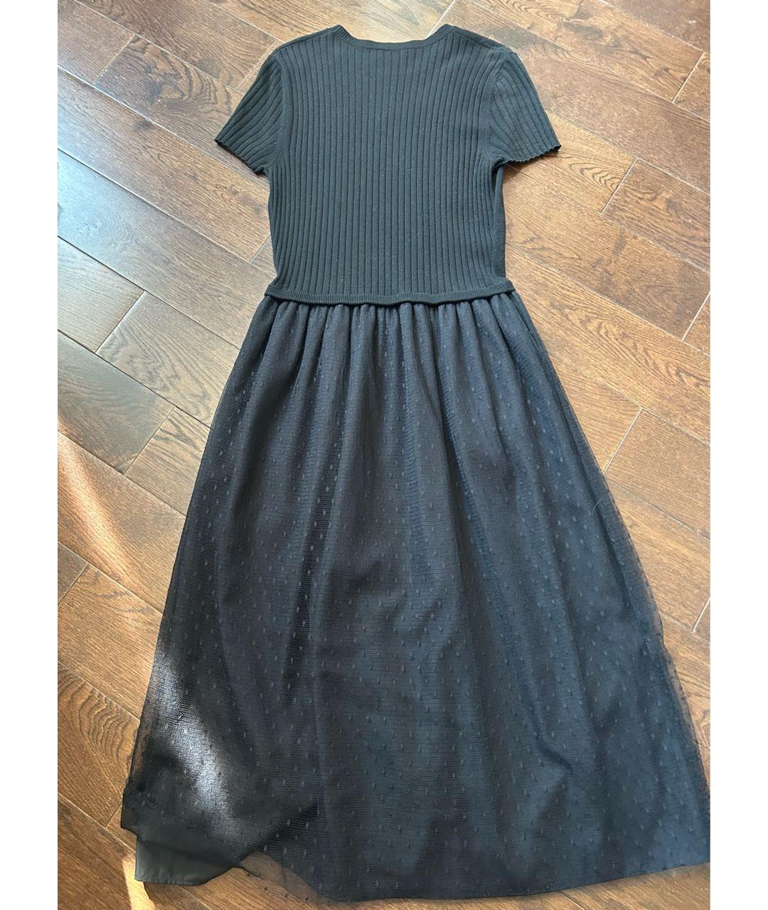 RED VALENTINO Черное вискозное повседневное платье, фото 2