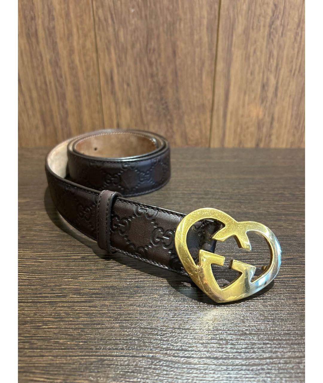 GUCCI Коричневый кожаный ремень, фото 2