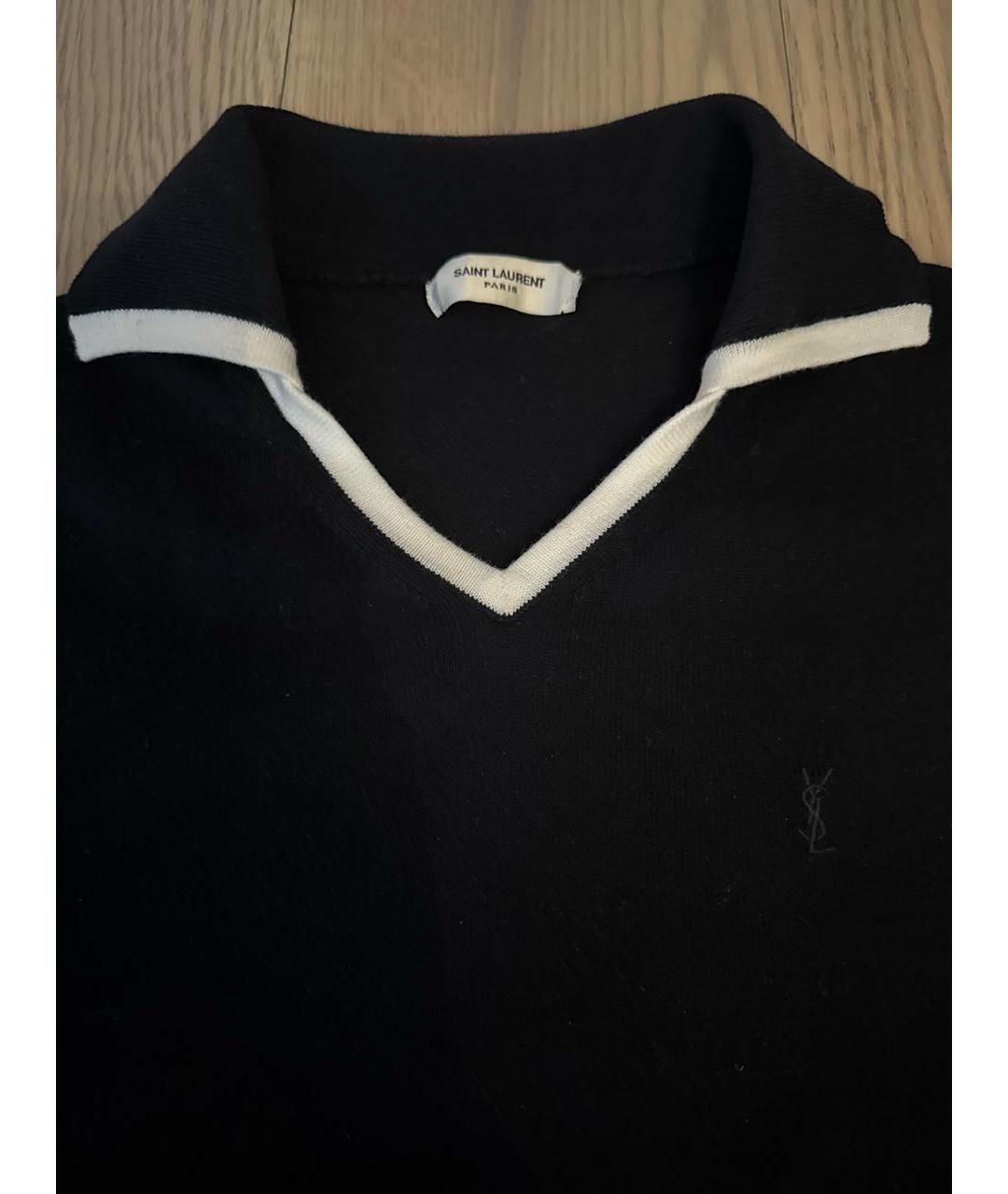 SAINT LAURENT Черная хлопковая майка, фото 2