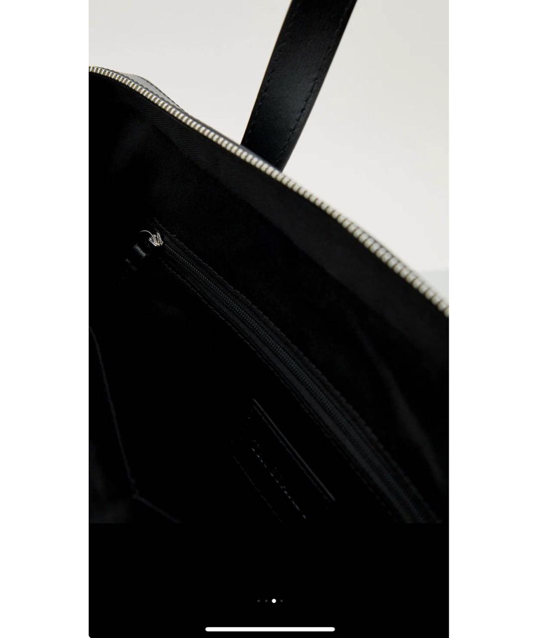 TRUSSARDI Черный кожаный портфель, фото 4