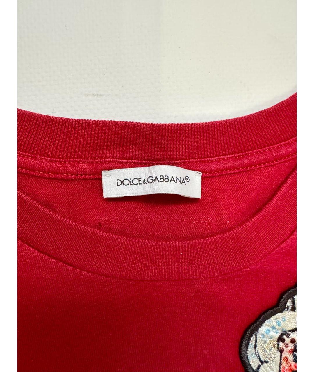 DOLCE & GABBANA KIDS Бордовый хлопковый детская футболка / топ, фото 4