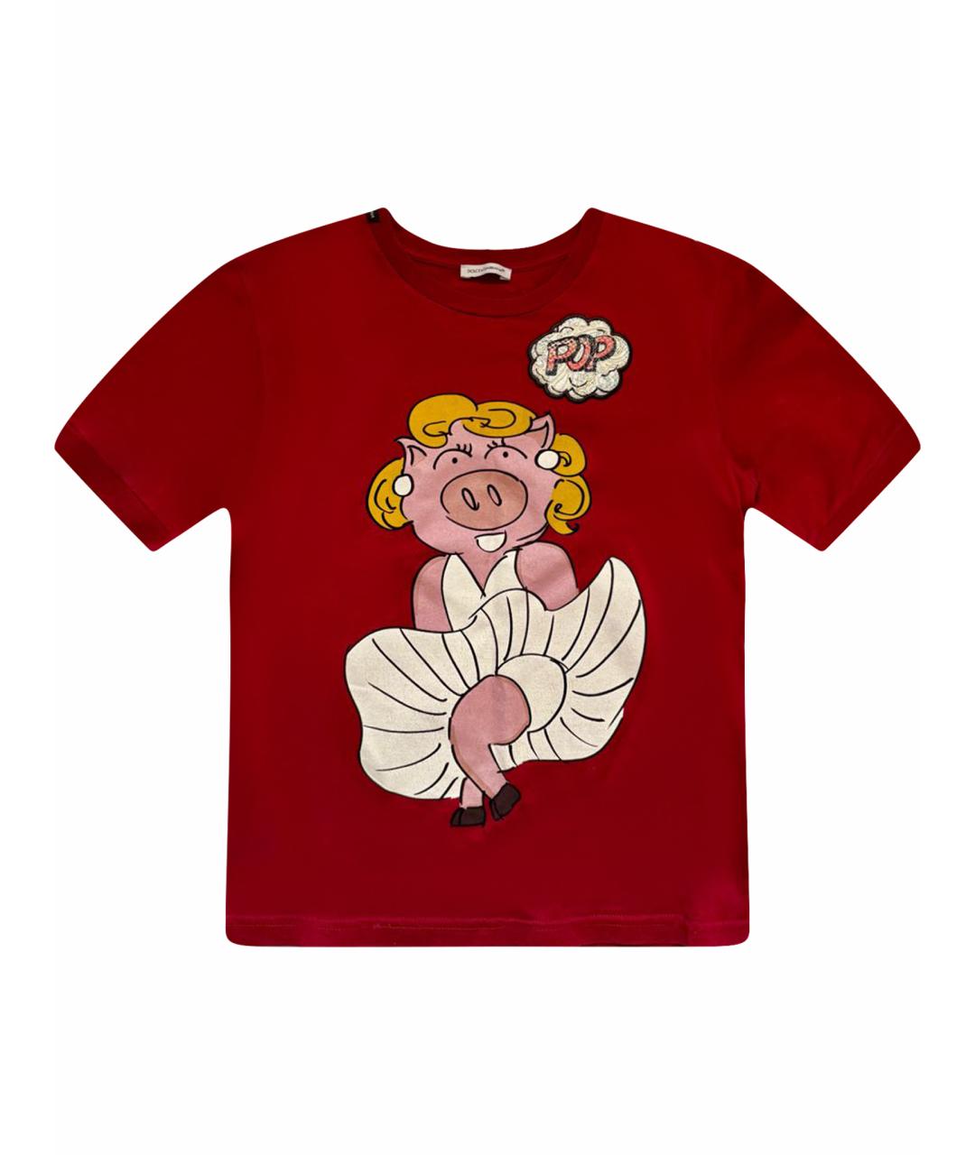 DOLCE & GABBANA KIDS Бордовый хлопковый детская футболка / топ, фото 1
