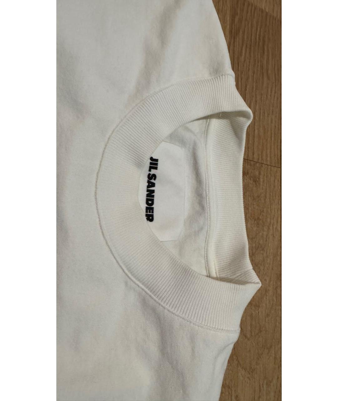 JIL SANDER Белая хлопковая футболка, фото 3