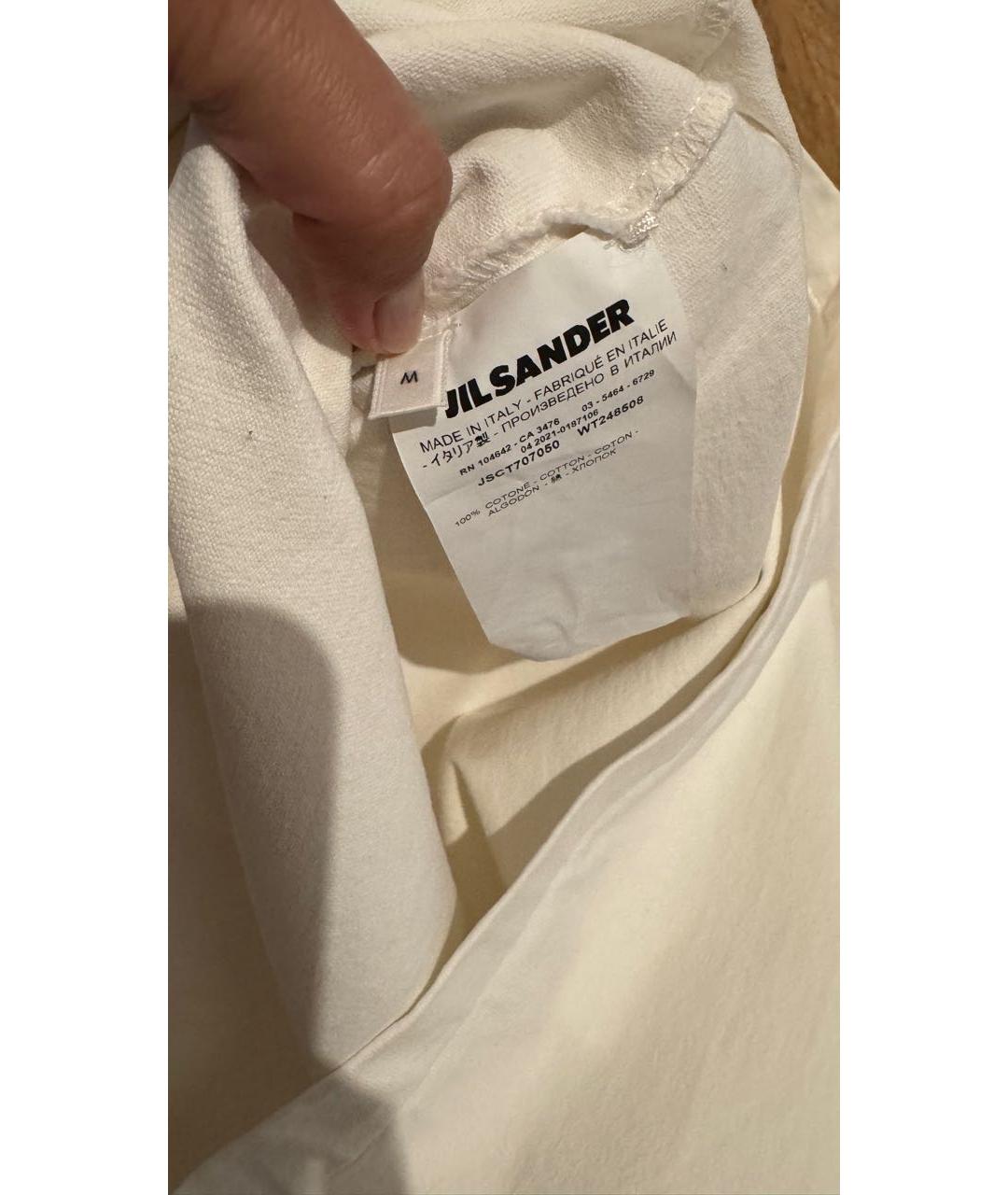 JIL SANDER Белая хлопковая футболка, фото 2