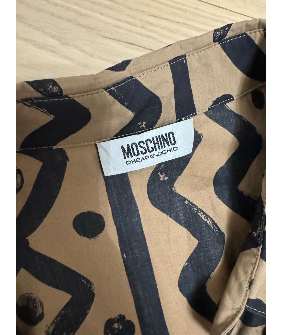 MOSCHINO Бежевое хлопковое повседневное платье, фото 3