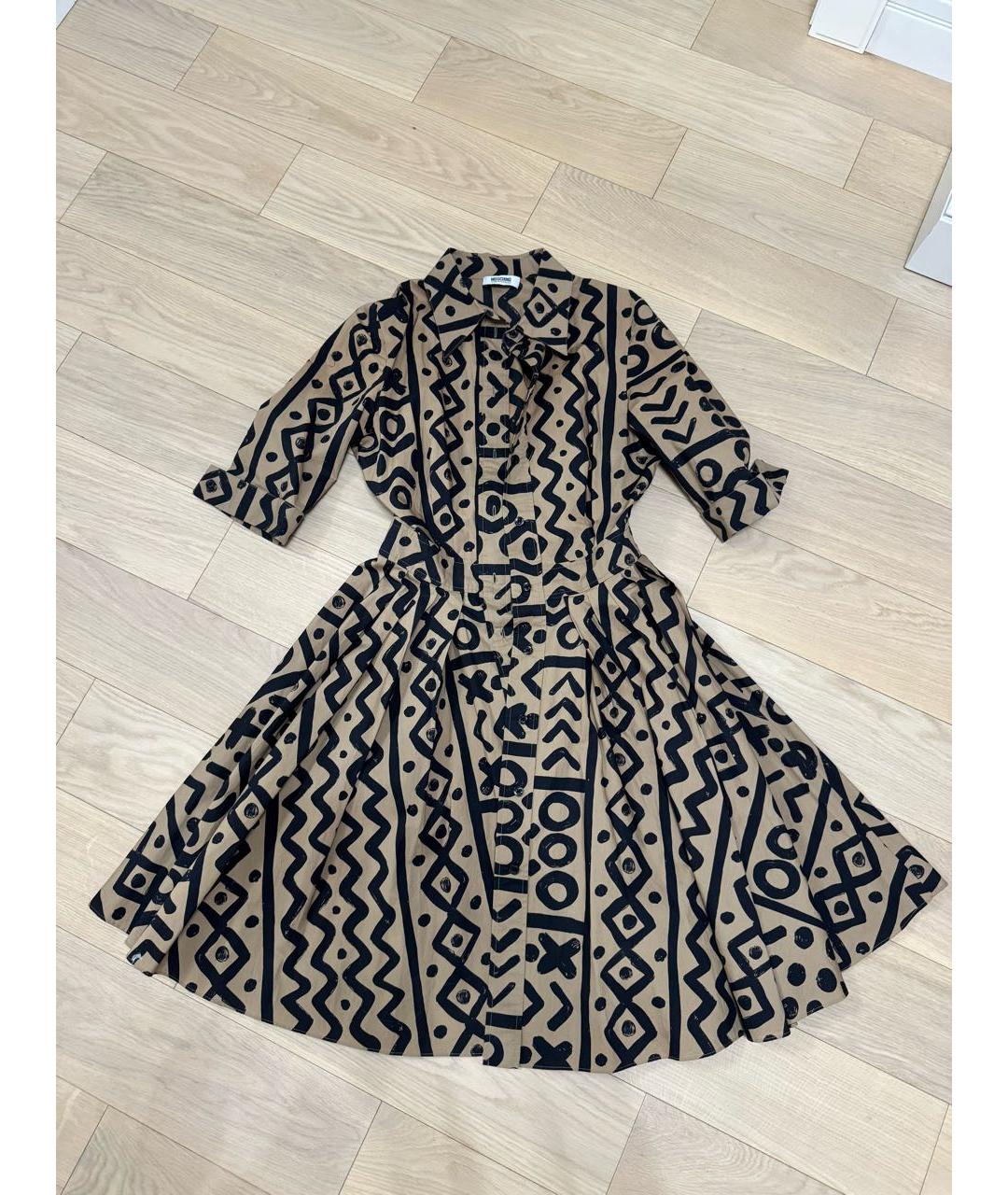 MOSCHINO Бежевое хлопковое повседневное платье, фото 4