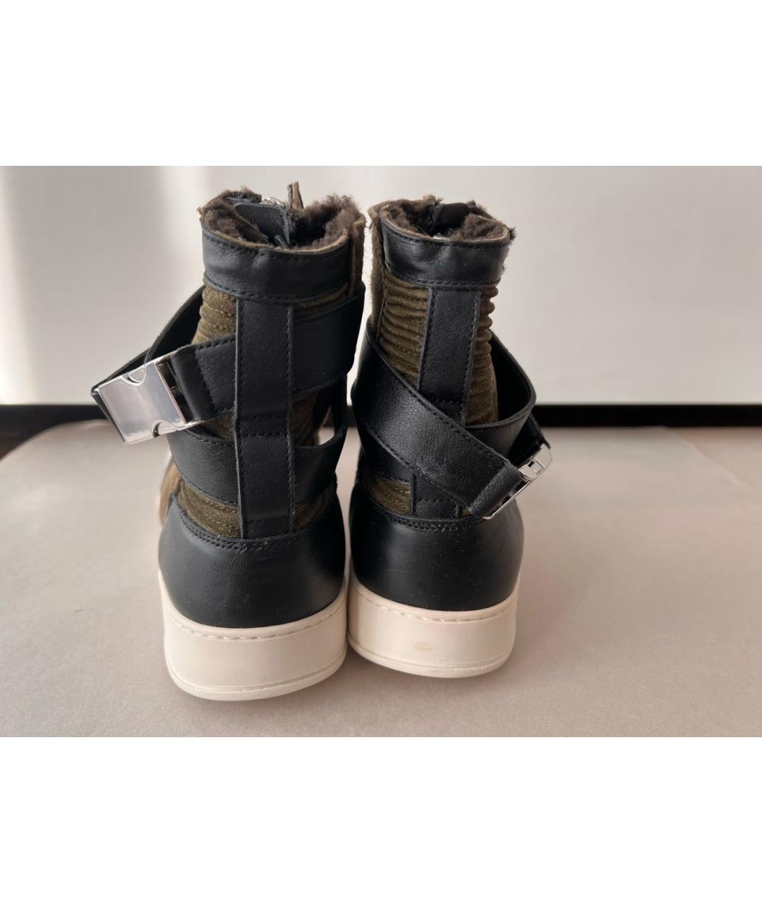 BALMAIN Хаки замшевые высокие ботинки, фото 4