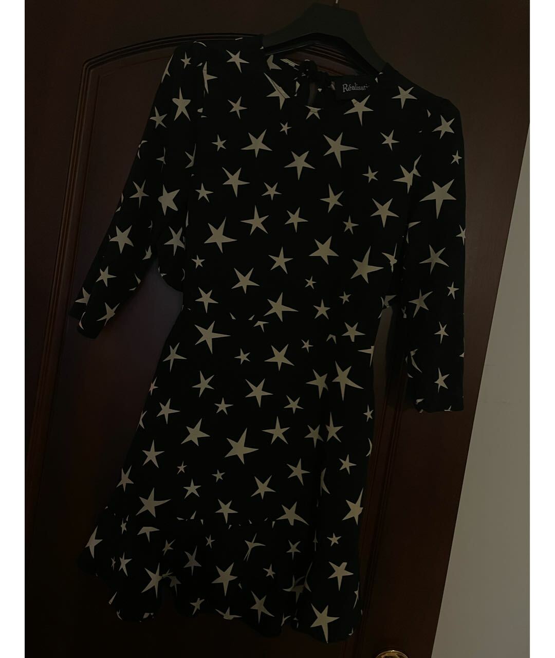 REALISATION Черное шелковое повседневное платье, фото 6