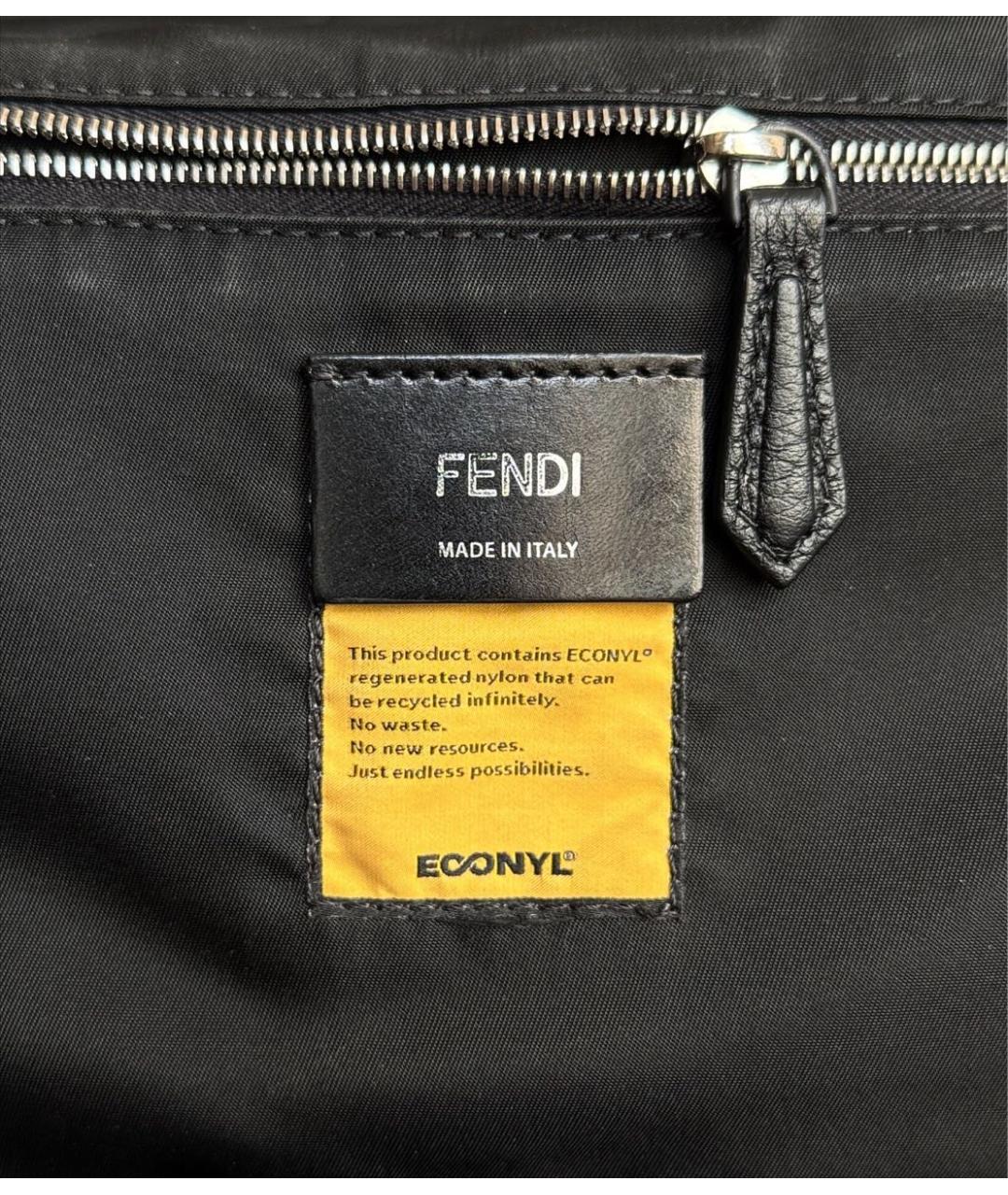 FENDI Черная тканевая сумка на плечо, фото 7