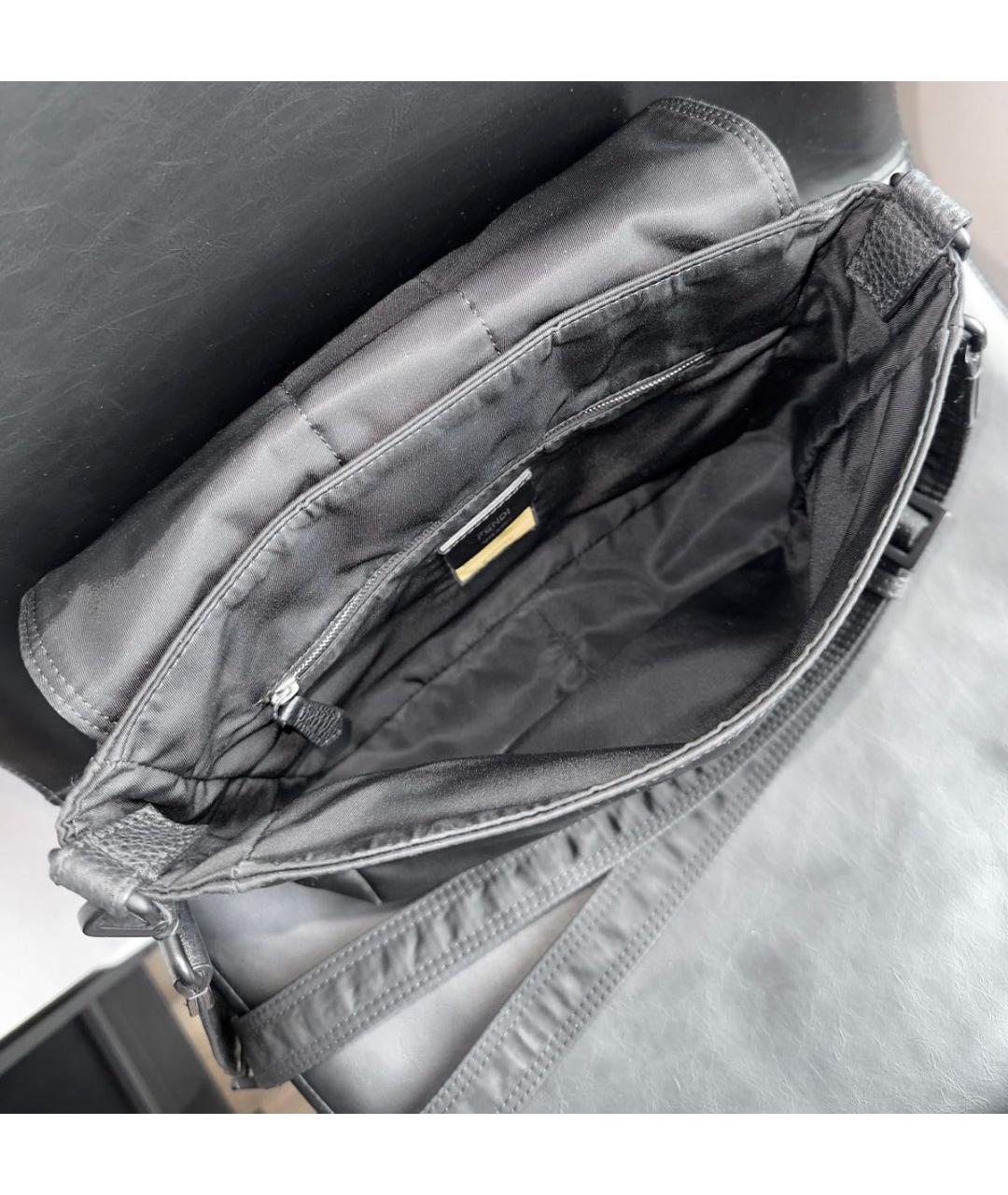 FENDI Черная тканевая сумка на плечо, фото 4