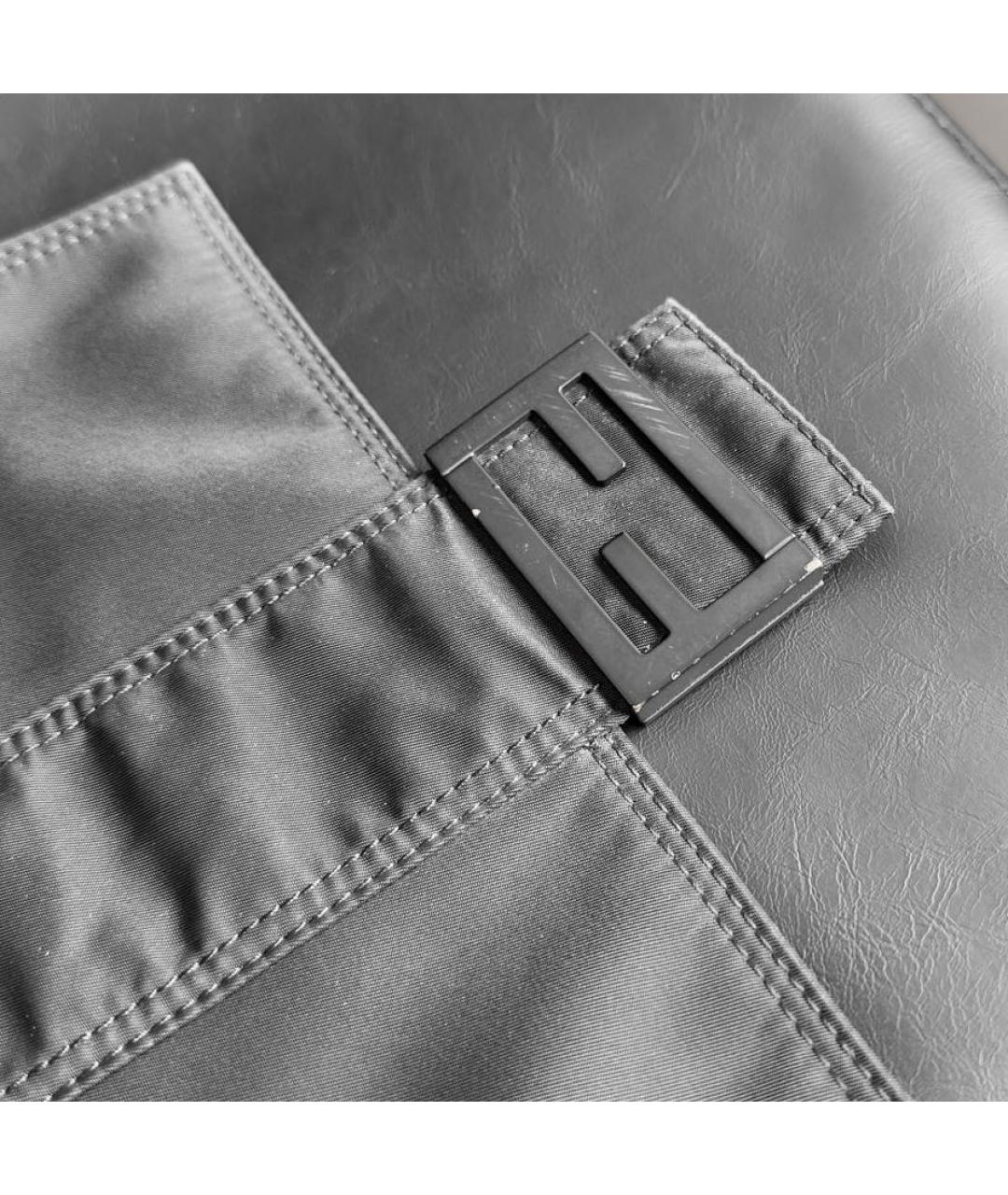 FENDI Черная тканевая сумка на плечо, фото 5